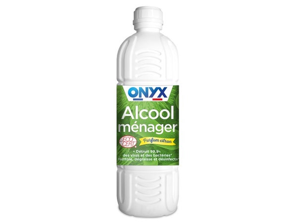 Alcool ménager 70° liquide, ONYX, 1L parfum citron