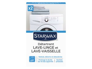 Lot de 2 nettoyant détartrant lave-linge et lave-vaisselle, STARWAX, 75 g