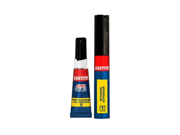 Colle de reparation loctite superglue-3 plastique tube 2g+stylo applic