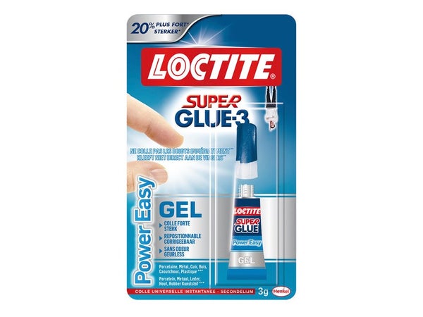 Colle de reparation loctite superglue-3 gel repositionable tube 3g