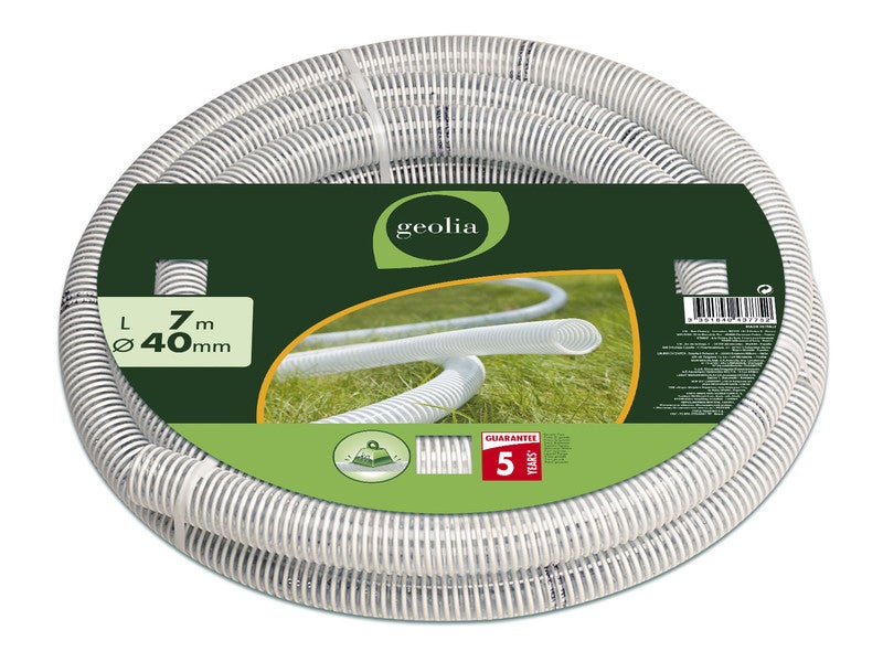 Tuyau D'aspiration/pression Ali-Flex PVC 50 Mm - 25 M, Alimentaire, Transparent, 7-8 Bar, Pour Pompes, Industrie, Agriculture