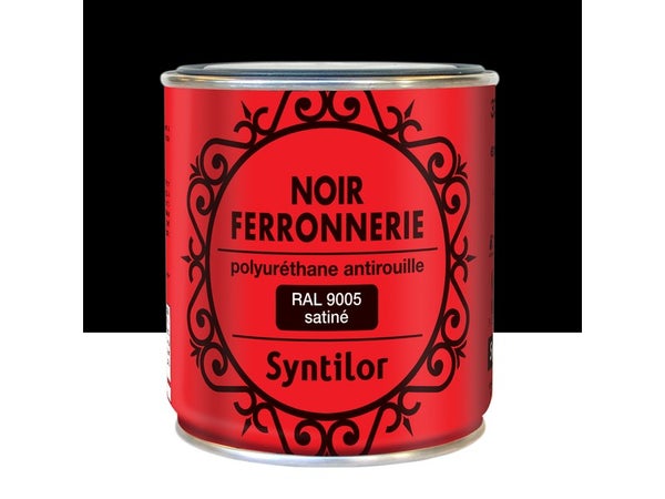 Peinture ferronnerie extérieur RAL 9005, SYNTILOR, 0.375 L noir satiné