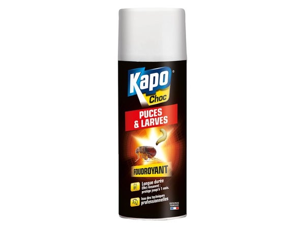 Bombe insecticide aérosol pour puces et larves, KAPO EXPERT, 400 ml