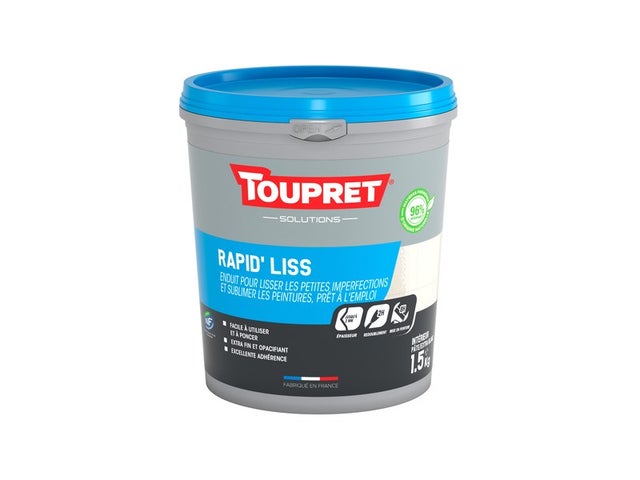 Enduit De Lissage Pâte Blanc – Prêt à L'emploi – 1,5 Kg – Intérieur Et Plafond