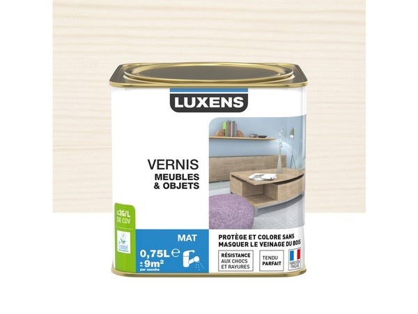 Vernis Meuble Et Objet Vernis Meubles Et Objets Luxens, Blanc Mat, 0.75L