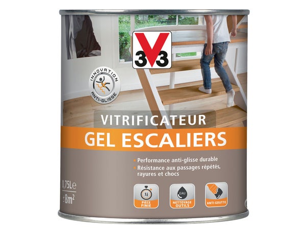 Vitrificateur Gel Escalier V33, Incolore Satiné, 2.5 L