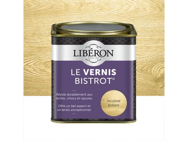 Vernis Meuble Et Objet Bistrot® Liberon, Incolore Brillant, 0.5L