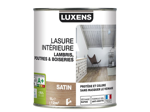 Lasure Intérieure Poutre Et Lambris Luxens, Blanc, 1 L