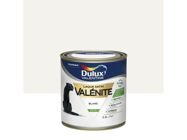 Peinture laque boiserie Valénite DULUX VALENTINE blanc satiné 0.5 l