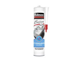 Mastic silicone cuisine/bain beton RUBSON cartouche 280 ml