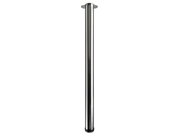 Pied de table Hettich, brossé, diamètre 7.5cm x hauteur réglable de 110 à 113 cm