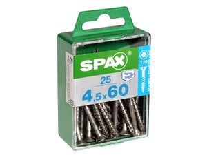 Lot De 25 Vis Inox Tête Fraisée Torx Spax, Diam.4.5 Mm X L.60 Mm