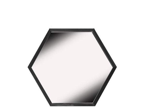 Miroir Hexagonal Carelie, Noir, L.46 X H.40 Cm