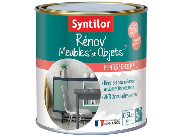 Peinture Meuble Et Boiserie Rénov' Syntilor Vert Poésie  Mat 0.5 L