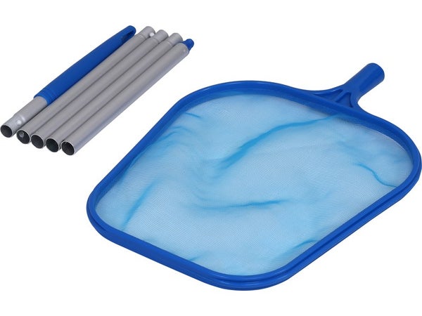 Epuisette de surface bleu pour piscine + manche 122 cm