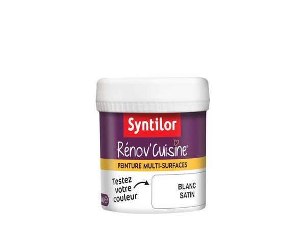 Testeur peinture cuisine Rénov'cuisine SYNTILOR blanc satiné 0.075 l