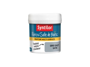 Testeur peinture salle de bains Rénov'salle de bains SYNTILOR gris galet satiné 0.075 l