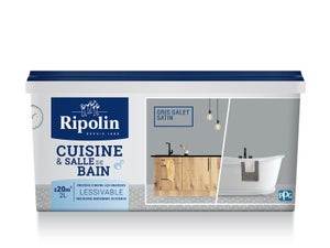 Peinture Mur Cuisine Et Bain Ripolin Gris Galet Satiné 2 L