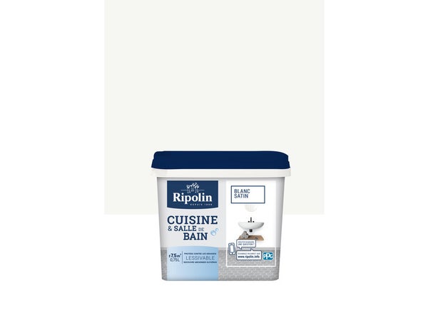 Peinture Mur Cuisine Et Bain Ripolin Blanc Satiné 0.75 L