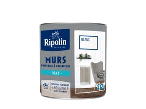 Peinture mur, boiserie, radiateur RIPOLIN blanc mat 0.5 l