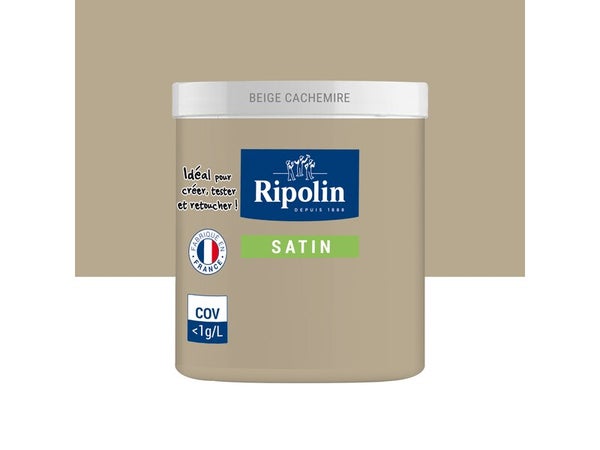 Testeur de peinture intérieur mur / boiserie / radiateur, RIPOLIN, 0.075 L beige cachemire satiné