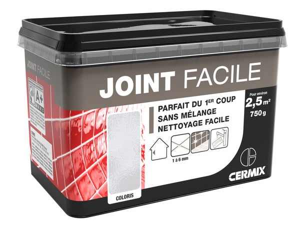 Joint Pâte Carrelage Cermix Gris 0.75 Kg, 2.5 M² Joint Facile Gris Fonce 2.5M²
