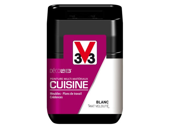 Testeur Peinture Cuisine Meuble Et Crédence Décolab® V33 Blanc Mat 0.075 L