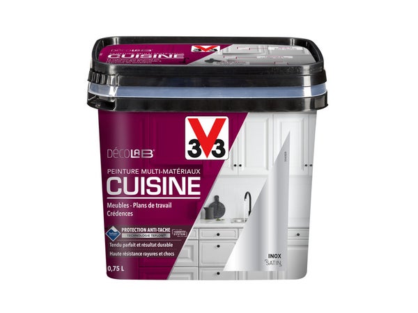 Peinture Cuisine Meuble Et Crédence Décolab® V33 Inox Satiné 0.75 L