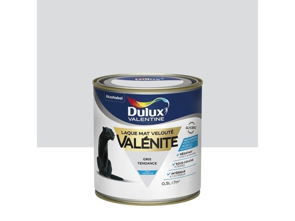 Peinture laque boiserie Valénite DULUX VALENTINE gris tendance mat 0.5 l