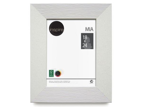 Cadre Mia, H.24 x l.18 cm, bois blanc, INSPIRE