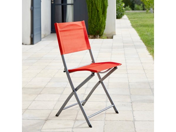 Chaise de jardin NATERIAL Emys en acier rouge