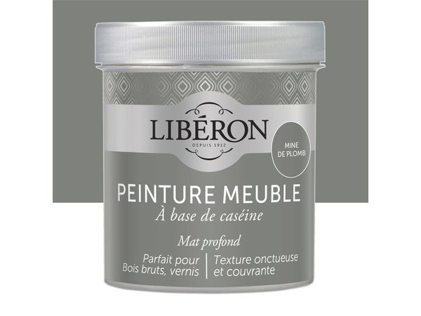 Peinture Meuble Et Boiserie Caséine Liberon Mine De Plomb Mat 0.5 L