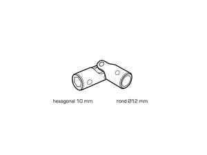 Cardan En Acier Chromé Hexa 10Mm / Rond 12Mm