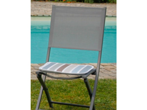 Galette d'assise de chaise ou de fauteuil, rayé l.40 x H.2 cm