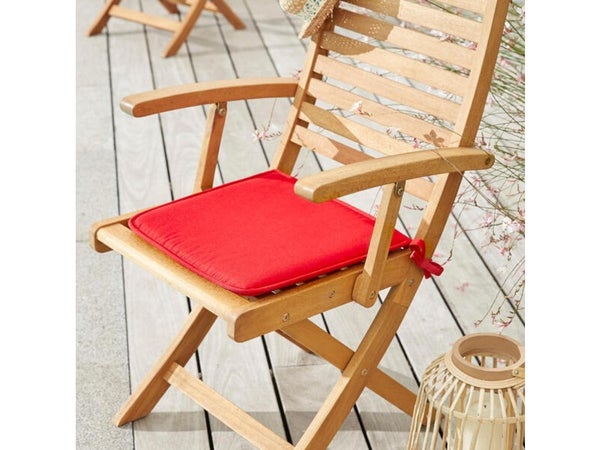 Galette d'assise de chaise ou de fauteuil carré Feria, L.38 x l.38 x H.3 cm rouge
