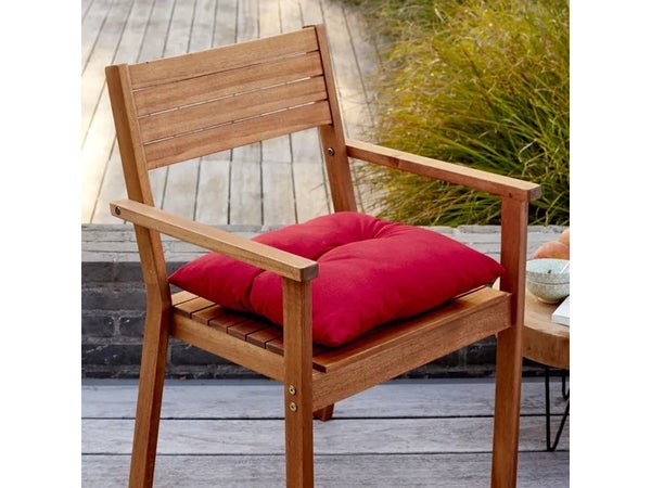 Coussin d'assise de chaise ou de fauteuil floconnée Feria, l.40 x H.10 cm rouge