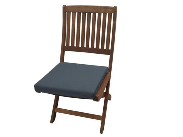 Galette d'assise de chaise ou de fauteuil Perla, gris anthracite l.40 x H.5 cm