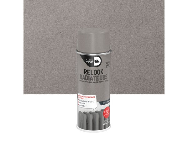 Peinture aérosol relook radiateur MAISON DECO quartz gris satiné 0.400 L