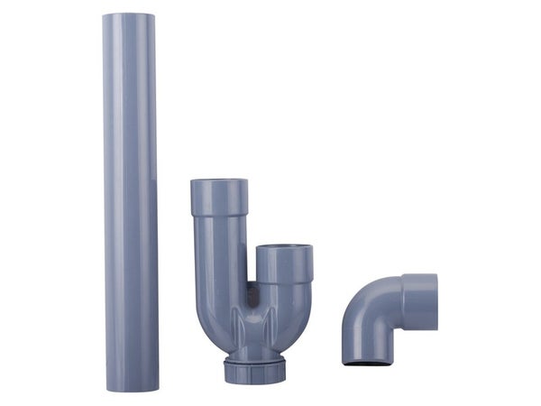 Siphon horizontal pour lavabo polypropylène, diam.40 mm