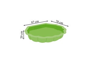 Bac à sable plastique SOULET, vert, L.87 x l.78 cm