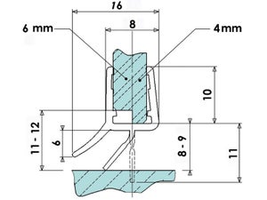 Joint d'étanchéité double Lèvre, 100 cm