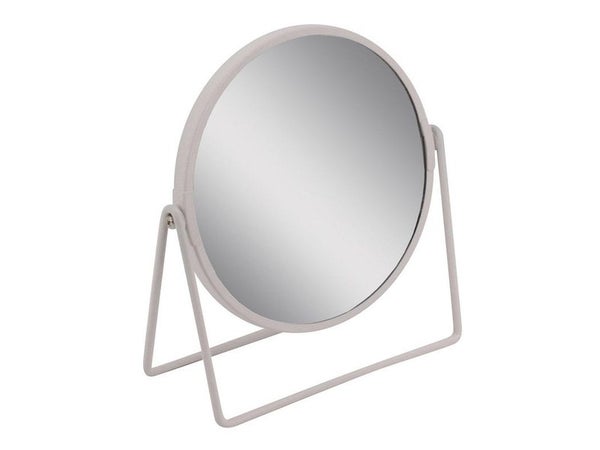Miroir grossissant x 2 rond à poser, H.16 x l.16 x P.8.5 cm, Basic blanc