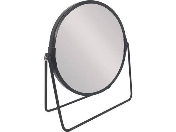 Miroir grossissant x 2 rond à poser, H.16 x l.16 x P.8.5 cm, Basic noir