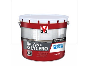 Peinture Multisupport V33 Glycéro Blanc Mat, 10 L