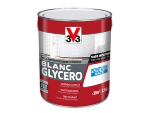 Peinture Multisupport V33 Glycéro Blanc Mat, 2.5 L