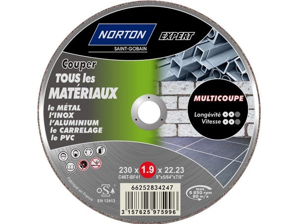 Disque Multi-Coupes Pour Multimatière Norton, Diam.230 Mm