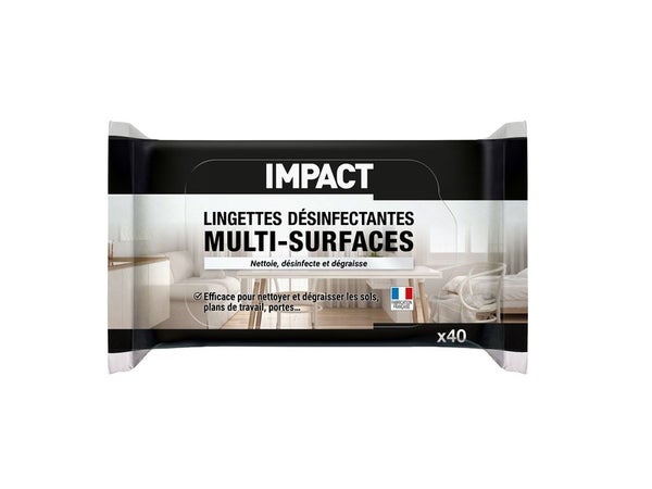 Lingettes solide multisurface IMPACT multiugris sage x 40