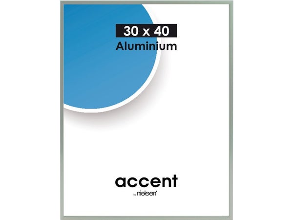 Cadre Accent Nickel Mat, L.30 X H.40 Cm, Aluminium Gris