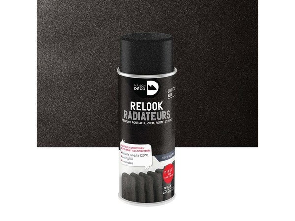 Peinture aérosol radiateur MAISON DECO noir quartz 0.400 L