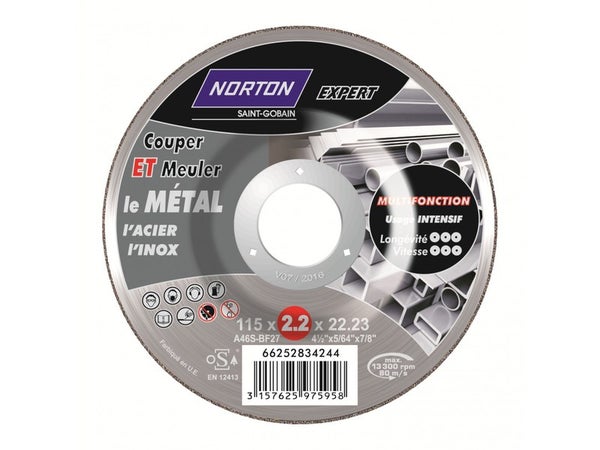 Disque Multifonction Tronçonnage Et Ébarbage Pour Métal Norton